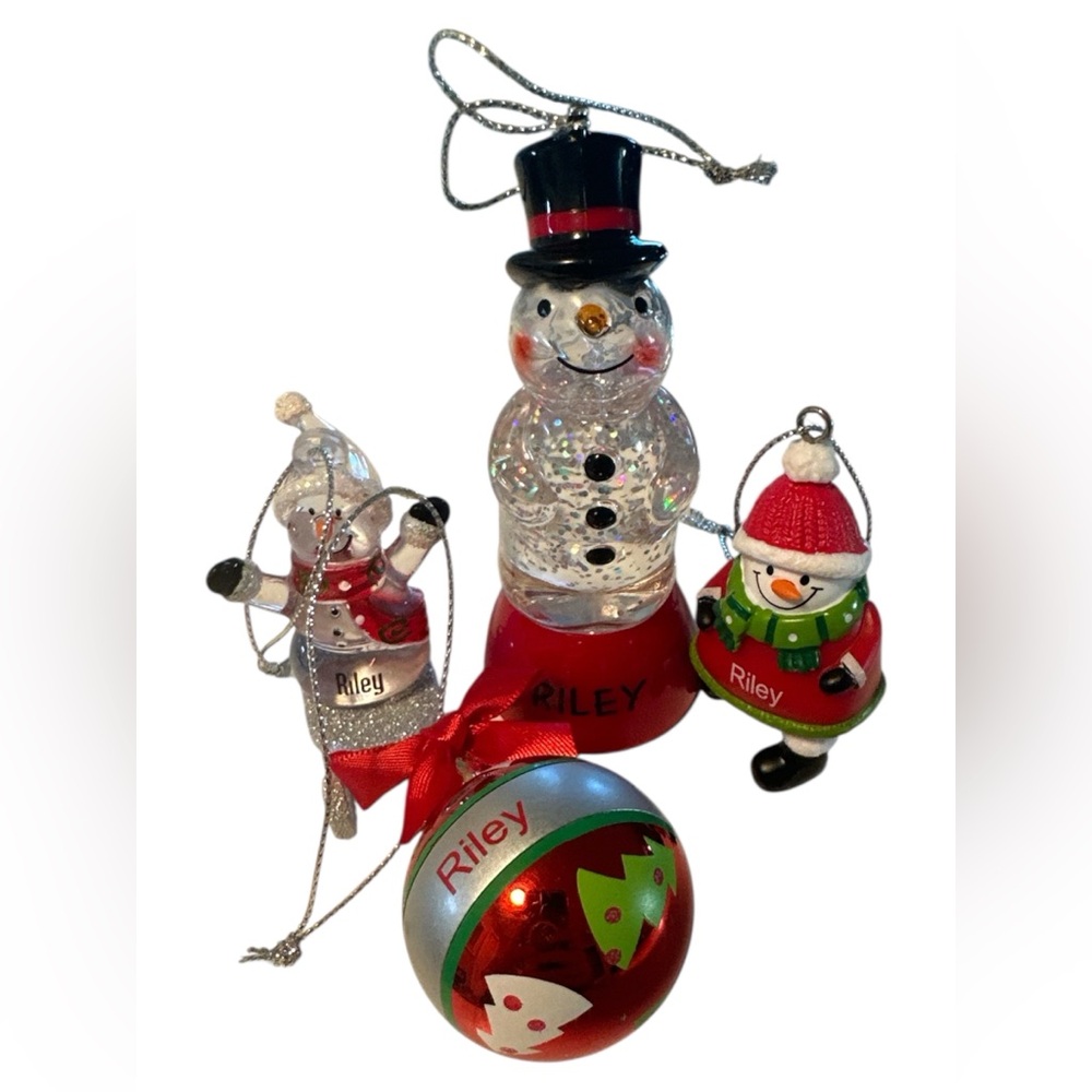 Christmas ornament set with “Riley” Festive Snowman and Ornament Set